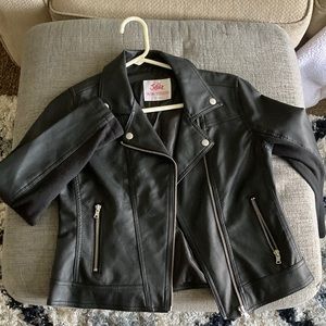 Black leather jacket from Justice (RARE!)